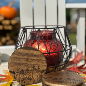 Pumpkin Patch Wooden Coasters (Set of 4)